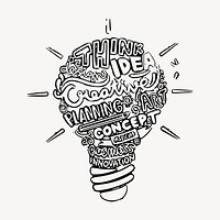Creative ideas light bulb line art, illustration vector. 