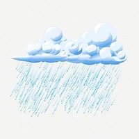 Rain cloud clipart, collage element illustration psd. Free public domain CC0 image.