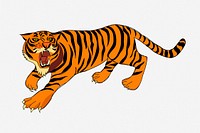 Roaring tiger clipart illustration. Free public domain CC0 image.