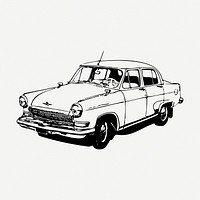 Vintage car drawing, vehicle illustration psd. Free public domain CC0 image.