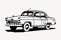 Vintage car drawing, vehicle illustration vector. Free public domain CC0 image.