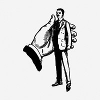Man in politician's hand drawing, vintage illustration. Free public domain CC0 image.