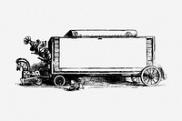 Circus carriage drawing, vintage illustration. Free public domain CC0 image.