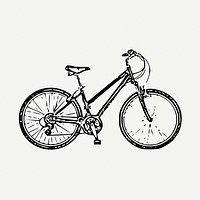 Bicycle drawing, vehicle vintage illustration psd. Free public domain CC0 image.