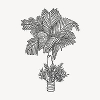 Betel palm tree clipart, vintage botanical illustration vector. Free public domain CC0 image.
