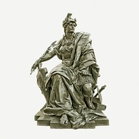 Queen Victoria statue, historical vintage sculpture psd. Free public domain CC0 image.