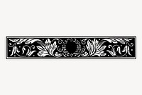 Flower ornament divider, vintage decorative border vector. Free public domain CC0 image.