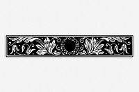 Flower ornament divider, vintage decorative border illustration. Free public domain CC0 image.