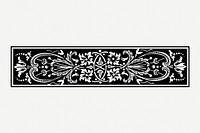 Floral ornament border, decorative vintage divider psd. Free public domain CC0 image.