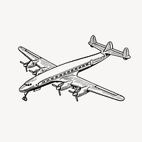 Airplane clipart, vintage vehicle illustration vector. Free public domain CC0 image.