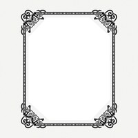 Floral flourish frame, vintage illustration psd. Free public domain CC0 image.