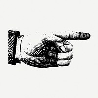 Politician's finger pointing drawing, gesture vintage illustration psd. Free public domain CC0 image.