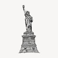 Statue of Liberty clipart, famous landmark illustration vector. Free public domain CC0 image.