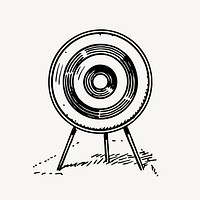 Archery target clipart, vintage object illustration vector. Free public domain CC0 image.