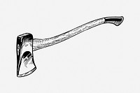 Axe drawing, vintage object illustration. Free public domain CC0 image.