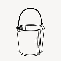 Bucket clipart, vintage object illustration vector. Free public domain CC0 image.