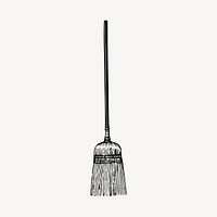 Broom clipart, vintage cleaning tool illustration vector. Free public domain CC0 image.