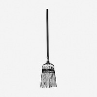 Broom drawing, vintage cleaning tool illustration. Free public domain CC0 image.