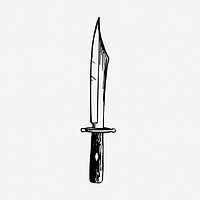 Knife drawing, vintage weapon illustration. Free public domain CC0 image.