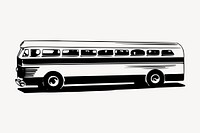 Bus clipart, vintage vehicle illustration vector. Free public domain CC0 image.