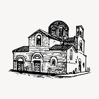 Building clipart, vintage Byzantine architecture illustration vector. Free public domain CC0 image.