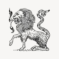 Chimera clipart, vintage mythical creature illustration vector. Free public domain CC0 image.