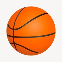 Basketball sports clip art color illustration. Free public domain CC0 image.