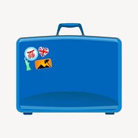 Blue suitcase clipart, illustration vector. Free public domain CC0 image.