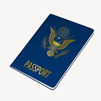 Blue passport clipart, illustration vector. Free public domain CC0 image.