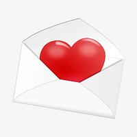 Valentine's love letter clipart, collage element illustration psd. Free public domain CC0 image.
