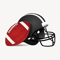 American football clip art color illustration. Free public domain CC0 image.