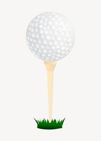 Golf ball clip art color illustration. Free public domain CC0 image.