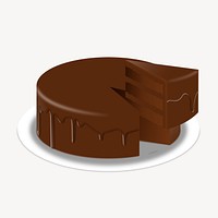 Chocolate cake clip art, food & drink illustration. Free public domain CC0 image.