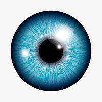 Realistic blue eye clipart, illustration vector. Free public domain CC0 image.