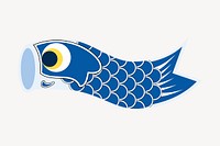 Koinobori fish flag clip art color illustration. Free public domain CC0 image.