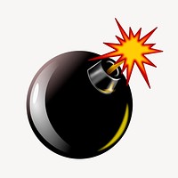 Explosive bomb clip art color illustration. Free public domain CC0 image.