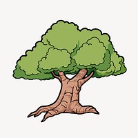 Cartoon tree clipart, illustration vector. Free public domain CC0 image.
