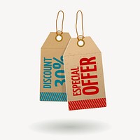 Sale shopping tags clipart, illustration vector. Free public domain CC0 image.