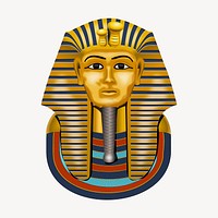 Golden pharaoh mask clipart, illustration vector. Free public domain CC0 image.