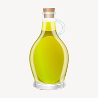 Olive oil bottle clipart, collage element illustration psd. Free public domain CC0 image.