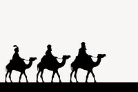 Three wise men silhouette border. Free public domain CC0 image.