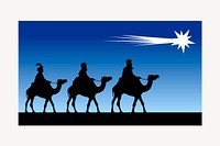 The three kings clipart, collage element illustration psd. Free public domain CC0 image.