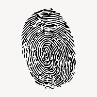 Fingerprint stamp, black and white illustration. Free public domain CC0 image.