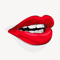 Red lips clipart, collage element illustration psd. Free public domain CC0 image.