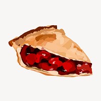 Cherry pie slice clipart, illustration vector. Free public domain CC0 image.