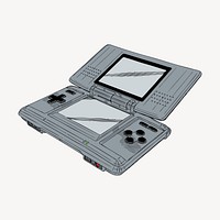 Game console hand drawn clipart, illustration vector. Free public domain CC0 image.