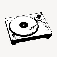 Record player clipart, entertainment illustration psd. Free public domain CC0 image.