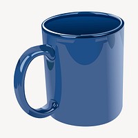 Realistic blue mug illustration. Free public domain CC0 image.