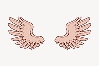 Pink angel wings clipart illustration vector. Free public domain CC0 image.