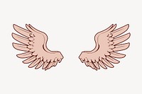 Pink angel wings illustration. Free public domain CC0 image.